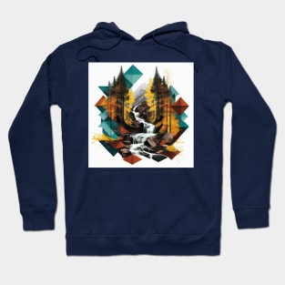 Colorful Geometric Forest Waterfall Hoodie